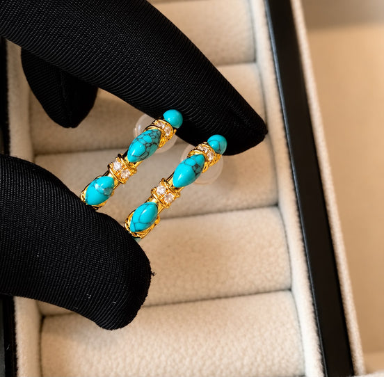 Turquoise Hoops